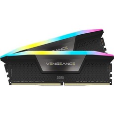 미국출고 평점4.5+ 157106 Corsair Vengeance RGB DDR5 32GB (2x16GB) 6400 C32 데스크탑 메모리 블랙, 48GB (2x24GB)