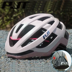 PJT 자전거 헬멧 3D 강화 로드 레이싱 스포츠 남녀 산악 Capacete Ciclismo Mtb 안전모, 01 L(57-61CM), 03 02-Light Pink-Bag