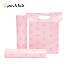 epacklab 리본 패턴 손잡이 택배봉투 0.07T 두꺼운 LDPE 접착식 방수 의류 쇼핑몰 포장봉투, 100개 100개