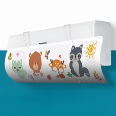 알리오마켓 직풍방지 바람가드 걸이형 윈드바이저 벽걸이 에어컨 바람막이, 1개, 동물 친구들