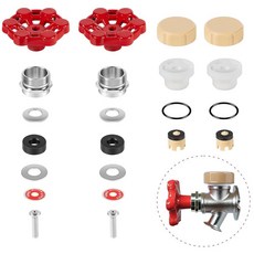 2팩 범용 야외 수도꼭지 수리 키트 VACVBKX1B 진공 차단기 사이펀 서리 방지 호스 빕 실콕 밸브 교체 벽 소화전 완전 교체 키트 105368, 2팩 범용 야외 수도꼭지 수리 키트, VACVBKX1B