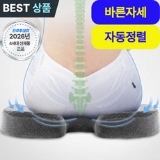 하루투데이 3D 자세교정 방석 메모리폼 꼬리뼈 치질 쿠션, 메탈그레이
