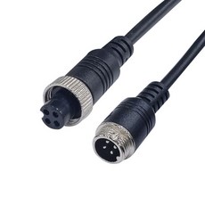 항공케이블 4핀 M12 CCTV 카메라 영상 버스 트럭 캠핑카 연장 케이블 벨톤 SM12, 1개, 블랙, 3m
