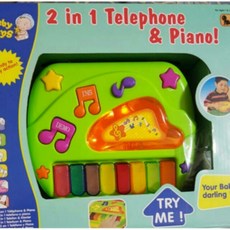 152A雙面電話琴 電話鋼琴 仿真電話機玩具 燈光音樂, 1個