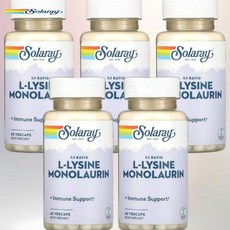 쏠라레이 L-라이신모노라우린 1:1 비율 베지캡슐 60정, 500mg, 5개