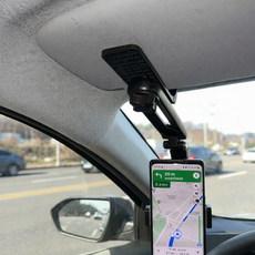 버그미 차량용 썬바이저 휴대폰 거치대 360도 회전 클립형 스마트폰, BGS-001, 블랙1개