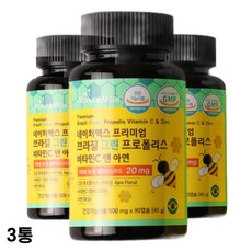 활성산소억제 브라질 프로폴리스 아연 비타민 x3 건강에좋은식품 주부, 90정, 1개