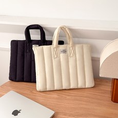 KOUJI 叩吉好物 手提澎澎電腦包, 澎澎霧黑, 1個