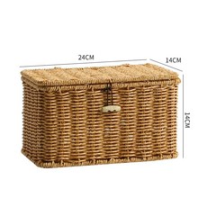 틈새 라탄바구니 등나무 수납바구니 사각라탄바구니 보관함, 1개, V. 연한 커피색 4x4x4cm