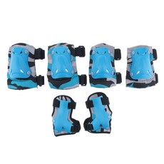 shangren 소년 소녀 키즈 스케이트 사이클링 자전거 안전 무릎 팔꿈치 패드 세트 멀티 스포츠 보호 기어, 플라스틱, 블루 L, 1개