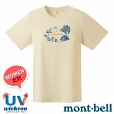 【日本 mont-bell】野營宿泊 女 抗UV消臭透氣 Wickron圓領短袖排汗衣 休閒登山T恤