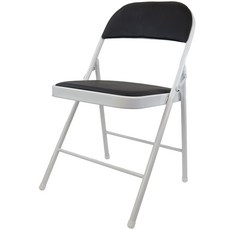 루나글램 휴대용 등받이 접이식 의자, 1개, 화이트블랙