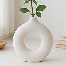 실내장식 꽃병 세라믹 스크래치 도자기 19.5cm 인테리어 기본색상 베이지 63163PC 1(ea)