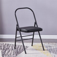 귀월미 요가 보조 의자 가정용 다기능 접이식 운동 체어 등받이형 휴대용 의자, 블랙 요가 [후면 더블] 두꺼움