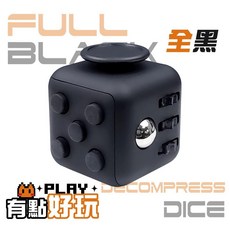 6面 減壓骰子 療癒小物, 全黑, 1個