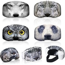 스키 고글 방풍 겨울 스포츠 4피스 스노보드 커버 슬리브 극세사 보호 렌즈 스크래치 방진 여행용 에어프레스, Animal Style