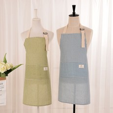엘리브 여성 원피스형 앞치마 데일리 카페 주방 생활방수 앞치마, 1개, 그린+블루