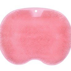 까마느 부착형 브러쉬 패드 등 때밀이솔 마사지 샤워 각질 발바닥 매트 욕실 타월 미끄럼방지, 핑크, 1개입, 1개