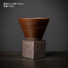 手工粗陶咖啡杯, 1個, 褐色
