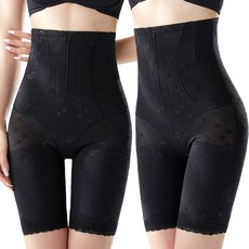 뱃살보정속옷 똥배팬티 몸매보정 아랫배 지퍼거들 여름, B. 검은색 2조각