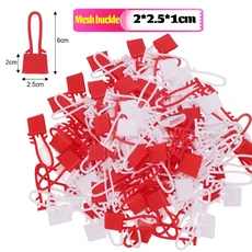 컬러 통기성 메쉬 가방 버클이있는 식품 포장 과일 야채 재사용 나일론 네트 보관 주머니, 02 100pcs, 04 Mesh Buckle