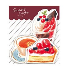 莫莫日貨 古川紙工 2021秋季限定甜點咖啡廳系列美濃和紙造型信封信紙組(共4款), 1個, 04.莓果(深紅)