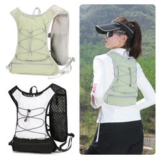 Zaxnouvi 초경량 트레일 러닝 조끼 러닝 백팩 베스트 마라톤 트래킹 가방 남녀공용, 민트 그린