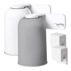 유주리빙 무타공 스텐 304 거꾸로 자석 양치컵 칫솔 치약 걸이, 1개, 화이트+그레이