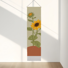 ALLBANGMALL 해바라기 패브릭 포스터 세로형 사무실 침실 거실 현관 인테리어 벽걸이 장식품, 옵션01