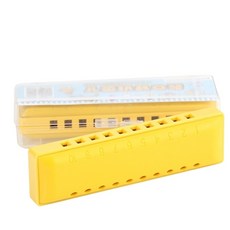 幼兒園兒童樂器10孔口琴 - 奧福音樂啟蒙迷你口琴, 黃, 1個