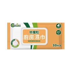 ChuenSern 妙魔粒去油汙廚房清潔濕巾30抽 輕鬆去除廚房油污 保持檯面乾淨清爽, 1個, 30抽/包