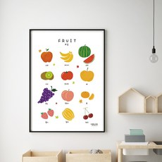 애플링 과일 그림 아이방 학습 포스터 어린이 코팅 벽보 벽그림, appling