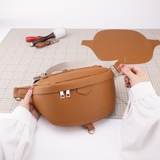 DIY 키트 가방 만들기 가죽 공예 뮤크슬링백, 블랙, 1개