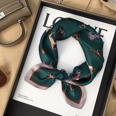 라라상점 포니패턴 사각 쁘띠 실크소재 스카프 (2colors)