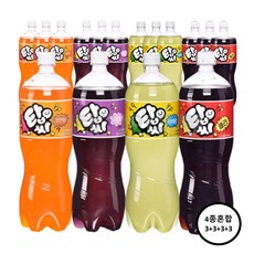일화 탑씨 1.5L 오렌지3+포도3+파인애플3+콜라3 총12개, 1세트