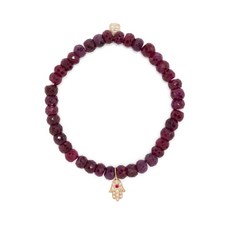 시드니에반 함사 14K 옐로 골드 루비 브레이슬릿