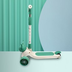 新款兒童滑板車 摺疊 可騎 卡通 附帶燈光與音樂, 【旗艦爆款】綠色,五彩燈光+音樂+加大發泡路輪, 1個