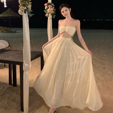 신혼부부 해변가 하와이 동남아 리조트 비치룩 해변가옷 여성 럭셔리 세트