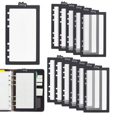 PVC 바인더 구분 시트 12장 홀다이어리 속지 인덱스 탭 181x95x0.3mm, 블랙
