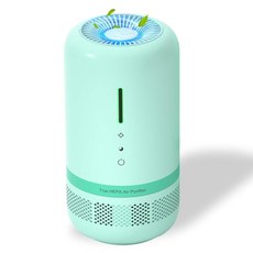 VENDFO 침실용 공기 청정기 최대 645 ft²의 넓은 공간 H13 HEPA 공기 청정기 야간 조명이 있는 조용한 공기 청정기 침실 애완 동물 기숙사용 360, 1pcs, green