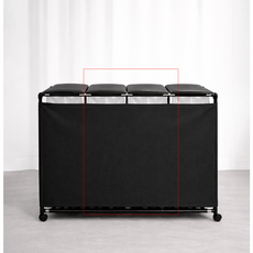 센스큐 이지핏 4단 분리수거함 리치 타입, 블랙