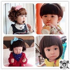 兒童假髮 百天寶寶假髮 可愛小孩女短捲髮 公主嬰兒假髮 女童假髮帽, 1個, 001淺棕色,5-10歲頭圍48-54cm