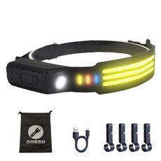 스파이더맥스 모션센서 밴드형 헤드랜턴 작업용, 1개, 3줄 헤드랜턴