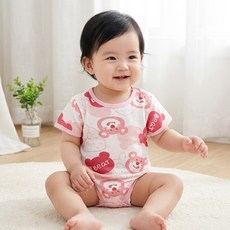 몽실이 밀키 바디슈트 아기 여름 외출복 돌 선물