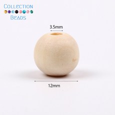 4-50mm 1-1000pcs 천연 나무 구슬 라운드 스페이서 진주 무연 공 매력 DIY 쥬얼리 만들기 수제 액세서리, 04 12mm 50pcs