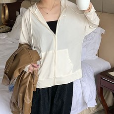 네모엔룩 여성용 코지후드집업 베이직 무지 긴팔 후드집업 자켓 NL