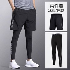 運動緊身褲兩件套 跑步速乾高彈性