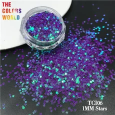 TCT-833 작은 크기 별 모양 반짝이 3D 조각 팔레트 키트 네일 아트 장식 매력 매니큐어 파티 살롱 1mm