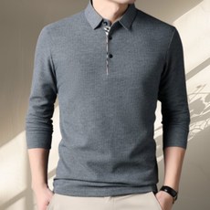 코엑티 남성 봄 가을 단추 카라 골프 긴팔티