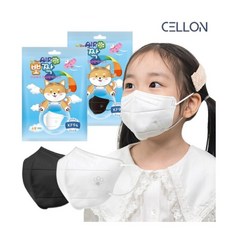 인디에어 뽀짝 황사방역 새부리형 마스크 소형 KF94, 25개입, 1개, 블랙